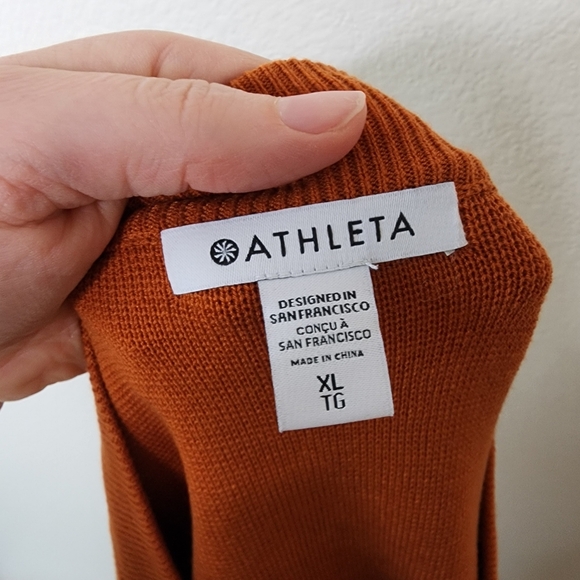 Athleta Foliage Orange Sequoia Sweater XL NWT - Picture 10 of 11